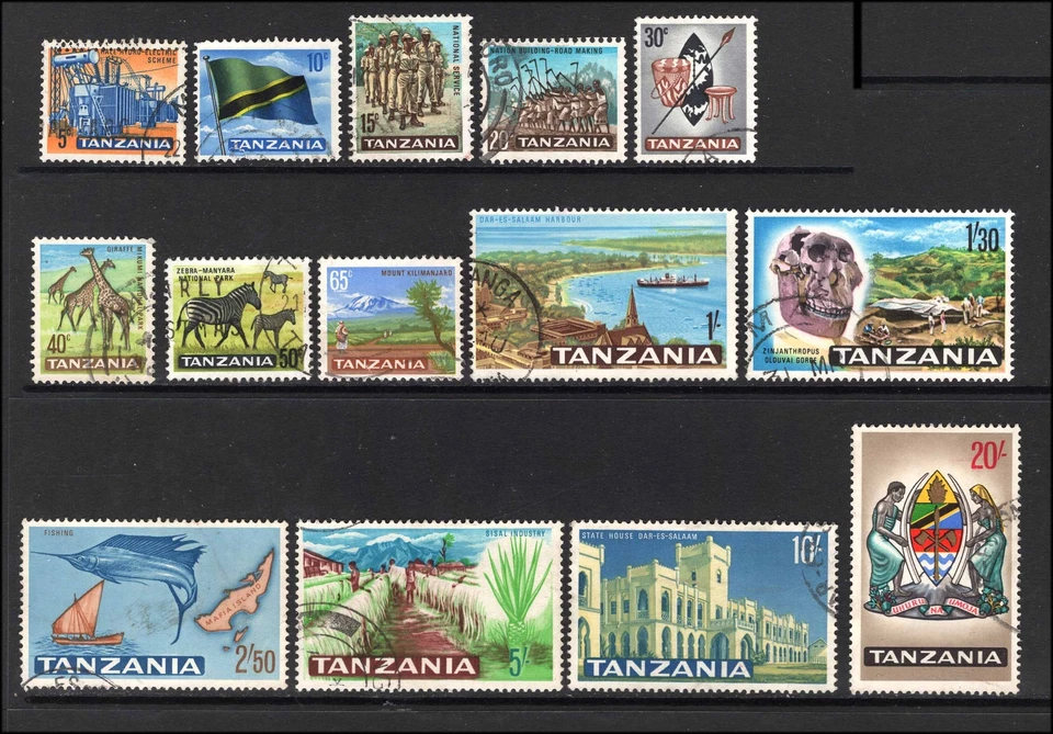 M26636 Tanzania 1965 Juego de 14 usados finos a buenos Sg 128/141 Cat£32 Foto 1 de 1