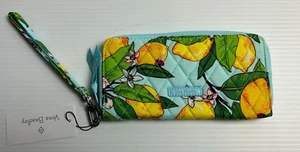 New Vera Bradley RFID Accordion Wristlet Zip-Around Wallet in Lemon Grove - Picture 1 of 5