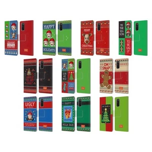 emoji® UGLY CHRISTMAS LEATHER BOOK WALLET CASE COVER FOR SAMSUNG PHONES 1 - Picture 1 of 16