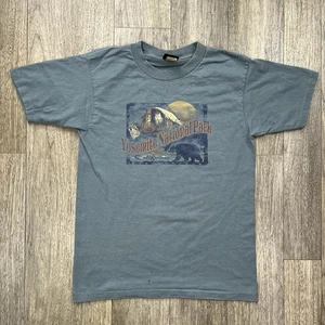Camiseta De Colección Años 90 Parque Nacional Yosemite Para Hombre Mediana Verde Puntada Única EE. UU. - Imagen 1 de 8
