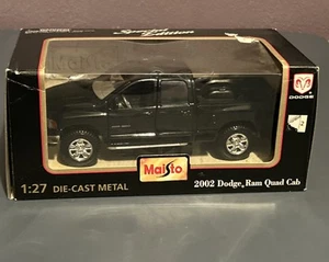 Maisto Black 2002 Dodge Ram Quad Cab Pickup Truck 1:27 Scale - Picture 1 of 8
