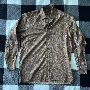 Ermenegildo Zegna Mens Button Down Shirt Size S Small Over Paisley Autumn - Picture 1 of 9