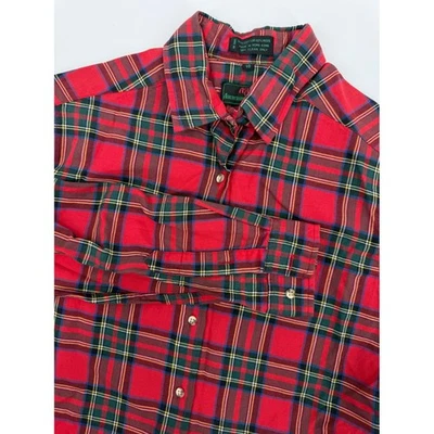 Camisa De Colección Abercrombie Fitch Para Mujer 10 Rojo Verde Franela A Cuadros Lana Algodón Foto 1 de 4