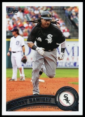 Manny Ramirez 2011 Topps #128 Sparkle Variation SP SSP White Red Sox - Image 1 of 2