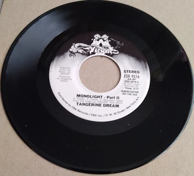 Tangerine Dream  Monolight - Part II  1977  Virgin ZS8 9516  PROMO  NM - Image 1 of 4