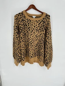 NWT Crown & Ivy Womens 3X Plus Sweater Animal Print Lepard Print - Picture 1 of 11