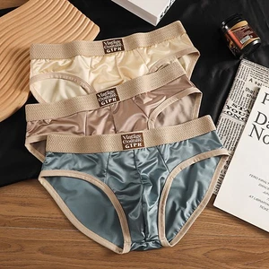 Calzoncillos bolsa de satén sexy para hombre lencería bragas ropa interior transpirable - - Imagen 1 de 23