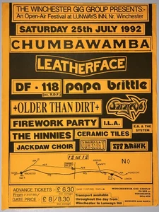 Chumbawamba Leatherface Poster Lunways Inn Winchester Festival Punk UK 1992 - Picture 1 of 12
