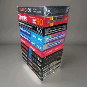 11 x Casetes de Audio Vintage Tipo I Cinta Nuevo Sellado Memorex That's Fuji Philips - Imagen 1 de 11