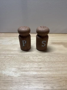 WOOD LOOK Salt & Pepper Shakers, 2.5" Tall - Picture 1 of 11