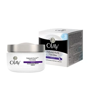 Olay Naturel Aura 7 IN 1 Nuit Nourrissant Réparation Crème pour Tous Peau 50g - Picture 1 of 8