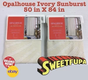 Opalhouse Jungalow Elfenbein Sunburst Vorhang 50 x 84 Zoll Lichtfilter 2 Paneele - Bild 1 von 7