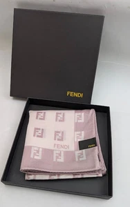Fendi Schal Double F Logo 50×50cm Baumwolle Rosa - Bild 1 von 2