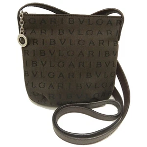 Bolso de hombro BVLGARI Logomania Pochette lona/cuero marrón/253126 - Imagen 1 de 9