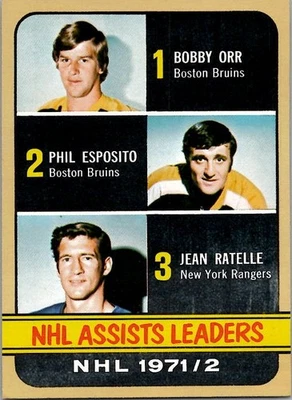 1972-73 Topps NHL Assists Leaders #62 BOBBY ORR PHIL ESPOSITO EX/MT Condition *2 - Image 1 of 2