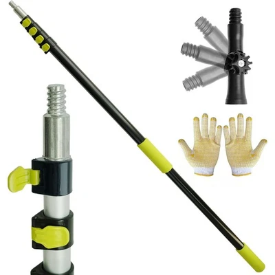 Telescopic Extension Pole,5-20FT Multi-Purpose Extension Pole w 180° Thread Head - Image 1 of 4