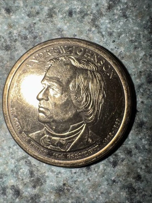 Moneda de dólar presidencial Andrew Johnson 2011 D Foto 1 de 3