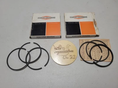 2x NOS 61-66 Harley Davidson Aermacchi Sprint + 0,4 mm anillos de pistón 22327-61 C H Foto 1 de 4