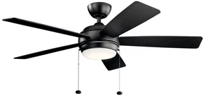 52" Kichler Starkk Satin Black Modern Pull Chain LED Ceiling Fan - Picture 1 of 1