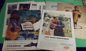 Joe Namath Alan Ameche ~ LOT 9 Vintage Clothing Hat Shoes Print ADS 1950's-70's - Picture 1 of 7