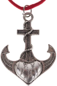 Cute THEKLA Vintage ANKER Anchor HEART HALSKETTE Necklace Rockabilly - Bild 1 von 2