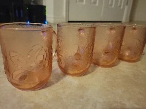 Vintage Arcoroc Rosa Depression Glas Rosaline Rose Kaffeebecher 4er Set - Bild 1 von 7