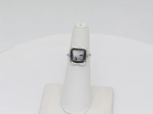 Native American Navajo Handmade Sterling Silver & White Buffalo Ring Size 5 - Picture 1 of 7