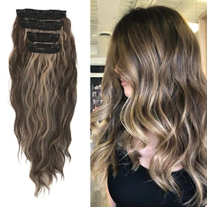 4PCS Clip-In Haarteile Ombre Echthaar Tape In Hair Extensions Haarverlängerung - Bild 1 von 12