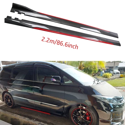 Carbon Fiber Look 86.6" Side Skirt Extension Spoiler Splitter For Honda Odyssey Foto 1 de 4