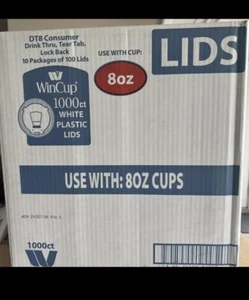 WinCup Foam Plastic Lids for 8 Oz 1000 Ct White - Picture 1 of 3