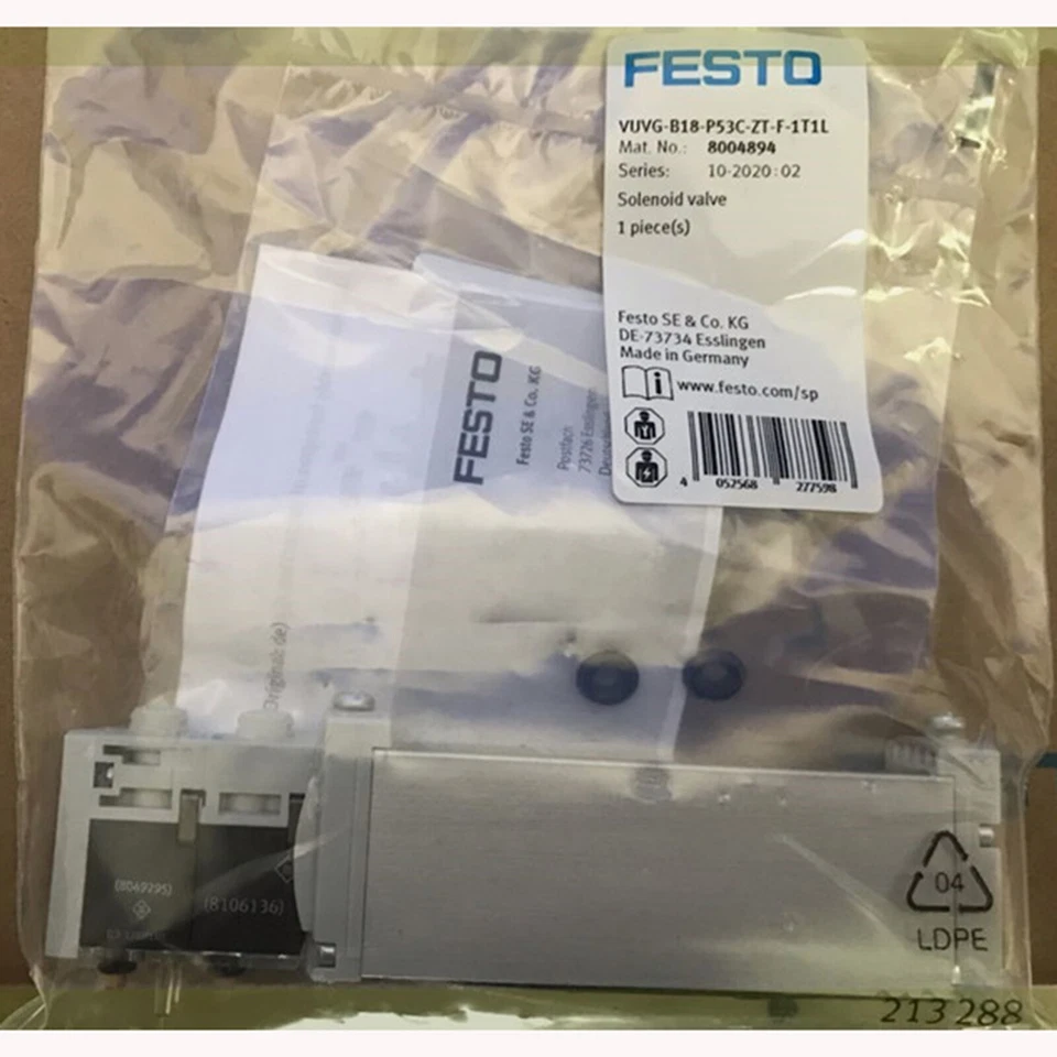 1PC FESTO solenoid valve VUVG-B18-P53C-ZT-F-1T1L 8004894 New Expedited Shipping - Image 1 of 2