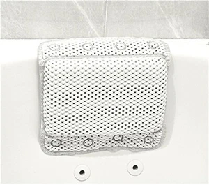 Non-Slip Foam Spa Bath Pillow 8 Suction Soft Luxurious Hot Tub Memory Foam White - Picture 1 of 10