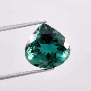 8.40 Ct Natural Indicolite Blue Green Tourmaline Loose Gem Certified 13x13 MM - Imagen 1 de 6