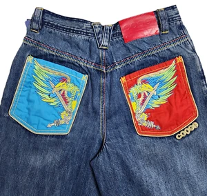 COOGI Rainbow Jeans Women's Size 18 Blue Denim High Waist Wide Leg Baggy - Picture 1 of 17