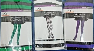 Medias a rayas de Halloween para mujer púrpura, blanco o verde nuevas talla 1 - Imagen 1 de 7