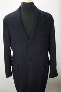 Borrelli Napoli Navy Blue 100% Cashmere Overcoat Jacket Sz 48 EU 38 US - Picture 1 of 8