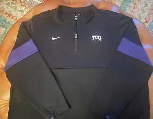 Nike Mens TCU Horned Frogs Black 1/4 Zip Coaches Pullover Size 3XL NWOT - Picture 1 of 6