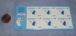 Revolution Plus for Cats Calendar Monthly Reminder Stickers 4.5 x 2" Card - Picture 1 of 1