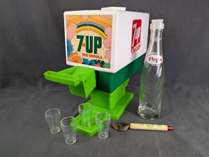 60's Vintage 7-Up Chilton Soda Dispenser W/4 Cups, Pepsi Bottle & Bottle Opener - Picture 1 of 22