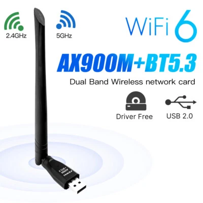 Adattatore Bluetooth WiFi 6 USB Wifi per PC Desktop Dual Band 2.4G 5G Scheda Wireless - Immagine 1 di 4