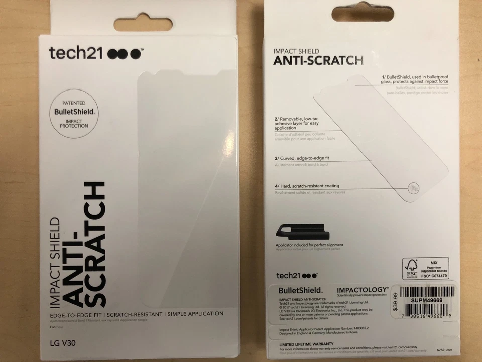 Tech21 LG V30 Impact Shield / Anti-Scratch Screen Protector for LG V30 - Image 1 of 1