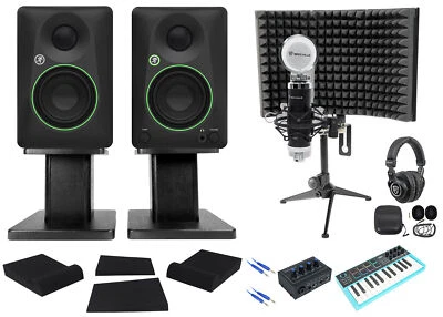 Kit de grabación Mackie Studio con monitores CR3.5 + interfaz + controlador + micrófono + auriculares Foto 1 de 4