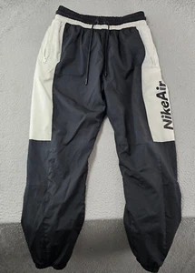 Vintage Nike Air Joggers CK4395 Black White Woven Track Sweatpants Mens Medium - Picture 1 of 16