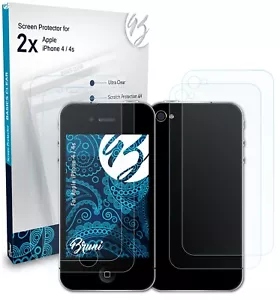 Bruni 2x Protective Film for Apple iPhone 4 / 4s Screen Protector - Picture 1 of 4