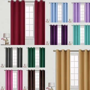 NEW 1 SET 100% BLACKOUT INSULATE THERMAL PANELS WINDOW CURTAIN K68 63" 84" LONG - Picture 1 of 82