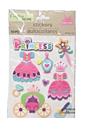 Álbum de recortes pegatinas 3D de princesas emergentes cuadradas de 10 piezas Crafters nuevo en paquete Foto 1 de 4
