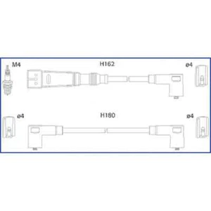 HITACHI Zündleitungssatz Zündkabelsatz Zündleitungen Hüco 134795 VW Caddy Polo - Bild 1 von 3