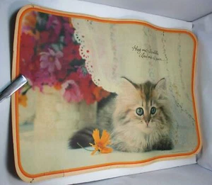 1979 Hallmark 19" x 14" Stiff Cardboard Poster - Blue-eyed Kitten - Picture 1 of 3