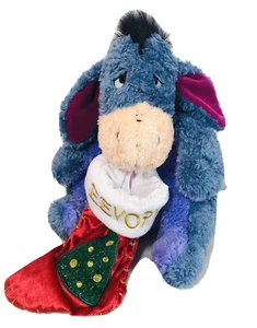 Disney Christmas Eeyore Plush Stuffed Animal Stocking Scarf 2001 - Picture 1 of 9