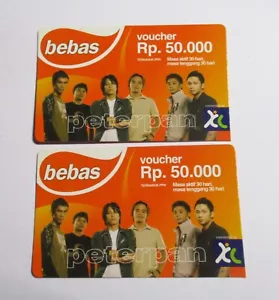 Lot 2No. Indonesia Used Phone Card XL 2007 Music Group PETERPAN Ariel Mungkin - Picture 1 of 9